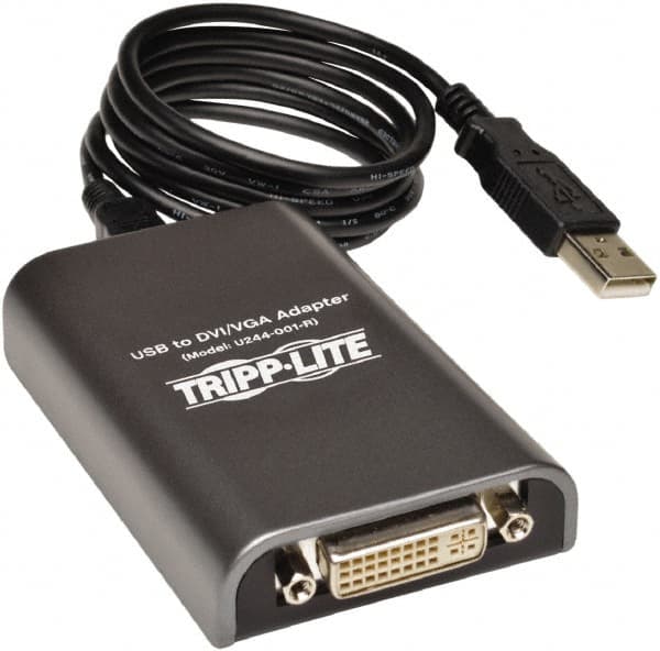 Tripp-Lite - External Multi-Monitor Video Card - USB Connector, Black, Use with Cabling and Video Applications - Strong Tooling