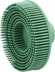 Value Collection - 3" 50 Grit Ceramic Straight Disc Brush - Threaded Hole Connector, 5/8" Trim Length, 1/4-20 Threaded Arbor Hole - Strong Tooling