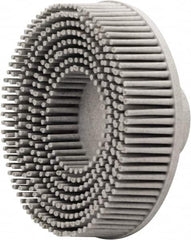 Value Collection - 3" 120 Grit Ceramic Straight Disc Brush - Threaded Hole Connector, 5/8" Trim Length, 1/4-20 Threaded Arbor Hole - Strong Tooling