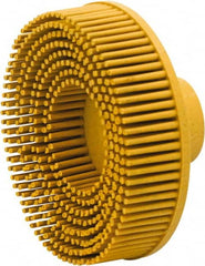 Value Collection - 3" 80 Grit Ceramic Straight Disc Brush - Threaded Hole Connector, 5/8" Trim Length, 1/4-20 Threaded Arbor Hole - Strong Tooling