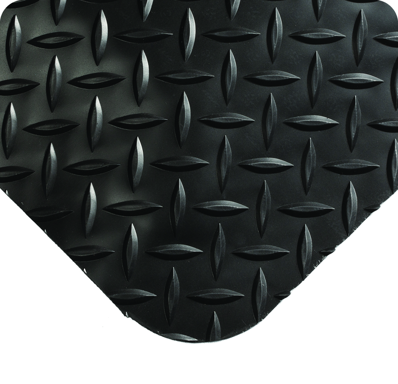 Diamond Plate SpongeCote Floor Mat - 3' x 5' x 9/16" Thick - (Black Anti-Fatigue) - Strong Tooling