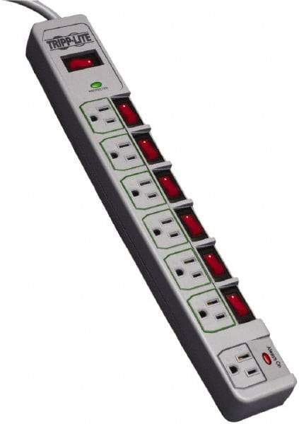 Tripp-Lite - 7 Outlets, 120 VAC15 Amps, 8' Cord, Power Outlet Strip - Floor, Keyhole Mount, 5-15 NEMA Configuration, 15" Strip - Strong Tooling