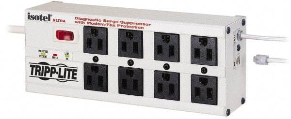 Tripp-Lite - 8 Outlets, 120 VAC15 Amps, 10' Cord, Power Outlet Strip - Floor, Keyhole Mount, 5-15 NEMA Configuration, 3-1/2" Strip - Strong Tooling