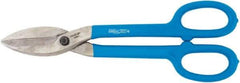 Channellock - 3" Length of Cut, Straight Pattern Tinner's Snip - 12.6" OAL, Dipped Vinyl Handle, High Carbon Steel Blade - Strong Tooling