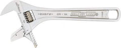 Channellock - 1-1/16" Jaw Capacity, 6" Standard Adjustable Wrench - Chrome Vanadium Steel, Chrome Finish, 6-3/8" OAL - Strong Tooling