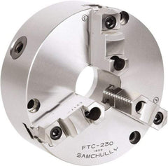 Samchully - 3 Jaw, 810mm Diam, Self Centering Manual Lathe Chuck - Front Mount, Adjustable, 375mm Through Hole Diam, Forged Steel - Strong Tooling