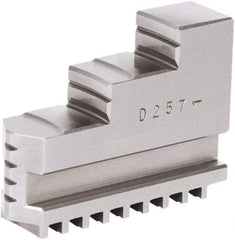 Samchully - 5" Max Chuck Diam Compatibility, Steel Square Serrated Hard Lathe Top Jaws - 2 Steps, 16mm Wide x 50mm Long x 34.5mm High - Strong Tooling