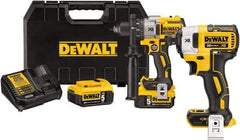 DeWALT - 20 Volt 1/2" Chuck Pistol Grip Handle Cordless Drill - 0-2000 RPM, Keyless Chuck, Reversible, 2 Lithium-Ion Batteries Included - Strong Tooling