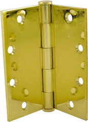 Hager - 5" Long x 5" Wide x 0.062" Thick, Steel Full Mortise Hinge - Bright Brass Finish, 5 Knuckles - Strong Tooling