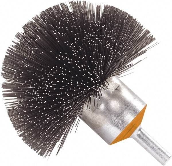 WALTER Surface Technologies - 3" Brush Diam, Crimped, End Brush - 1/4" Diam Shank, 3" Pilot Diam, 15,000 Max RPM - Strong Tooling