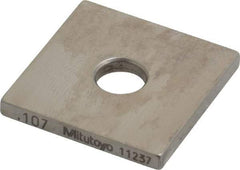 Mitutoyo - 0.107" Square Steel Gage Block - Accuracy Grade 0, Includes Certificate of Inspection - Strong Tooling