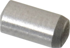 Made in USA - 3mm Diam x 6mm Pin Length 416 Stainless Steel Precision Dowel Pin - C 36-42 Hardness, 1 Beveled & 1 Rounded End - Strong Tooling