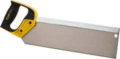 Stanley - 14" Hardened Steel Blade Back Saw - Plastic Handle, Closed Grip, 18" OAL - Strong Tooling