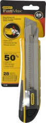 Stanley - Snap Utility Knife - 5-1/2" Blade, Yellow, Silver & Black TPE Handle, 4 Blades Included - Strong Tooling