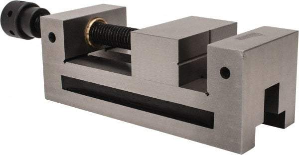 Gibraltar - 3-15/16" Jaw Width, 5" Jaw Opening Capacity, 1.7" Jaw Height, Toolmaker's Vise - Flat Jaw, 0.0002" Parallelism, 0.0003" Squareness, 10" OAL x 3.7" OAH - Strong Tooling