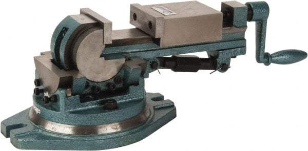 Gibraltar - 3" Jaw Width, 3-1/2" Jaw Opening Capacity, 3-Way Angle Swivel Machine Vise - Manual Operation, 1 Station, 16" Long x 6.3" High x 1-1/4" Deep, Cast Iron - Strong Tooling