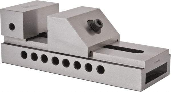 Gibraltar - 3" Jaw Width, 3-3/8" Jaw Opening Capacity, 4" Jaw Height, Toolmaker's Vise - Flat Jaw, 0.005" Parallelism, 0.005" Squareness, 7-1/2" OAL x 2.76" OAH - Strong Tooling