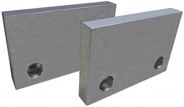 Gibraltar - 6" Wide x 3" High x 3/4" Thick, Flat/No Step Vise Jaw - Soft, Aluminum, Fixed Jaw, Compatible with 6" Vises - Strong Tooling