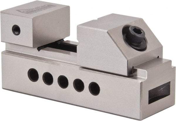 Gibraltar - 1-27/64" Jaw Width, 1-1/2" Jaw Opening Capacity, 0.91" Jaw Height, Toolmaker's Vise - Flat Jaw, 0.003" Parallelism, 0.005" Squareness, 100mm OAL x 1.89" OAH - Strong Tooling