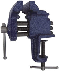 Gibraltar - 3" Jaw Width, 2-1/2" Opening Capacity, 2-5/8" Throat Depth, Cast Iron Stationary Bench Vise - Clamp-On Base Attachment - Strong Tooling