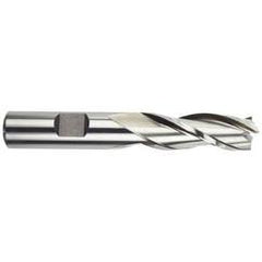 2 Dia. x 6-3/4 Overall Length 3-Flute Square End High Speed Steel SE End Mill-Round Shank-Center Cutting -Uncoated - Strong Tooling