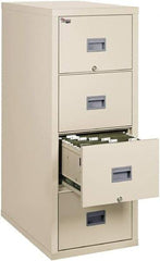 FireKing - 17-3/4" Wide x 52-3/4" High x 31-5/8" Deep, 4 Drawer Pedestal - Steel, Parchment - Strong Tooling