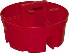 Bucket Boss - Red Plastic Bucket Organizer - 10" Diam x 6" High - Strong Tooling