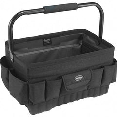 Bucket Boss - 20 Pocket Black Ballistic Polyester Tool Bag - 18" Wide x 12" Deep x 10" High - Strong Tooling