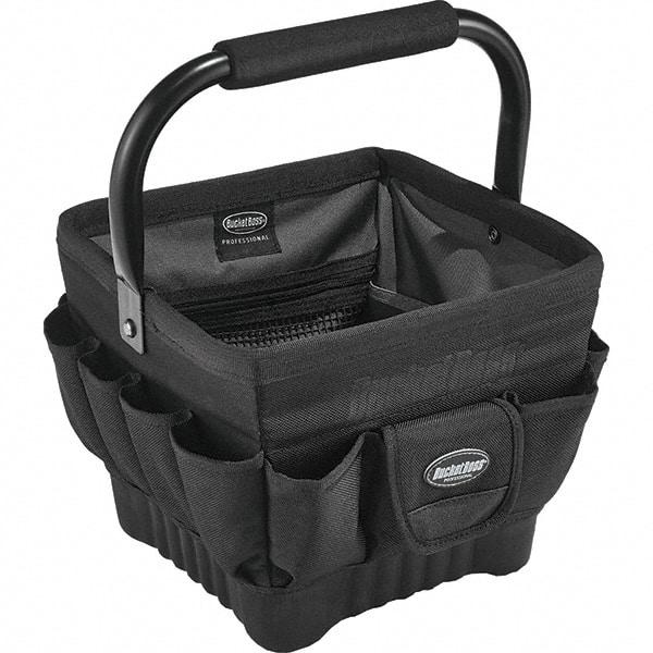 Bucket Boss - 19 Pocket Black Ballistic Polyester Tool Bag - 11" Wide x 11" Deep x 10" High - Strong Tooling