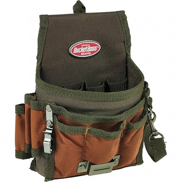 Bucket Boss - 9 Pocket General Purpose Holster - Polyester, Brown & Green - Strong Tooling