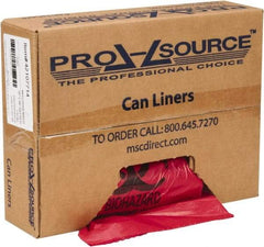 PRO-SOURCE - 45 Gal Capacity, Red, Hazardous Waste Bag - 1.3 mil Thick x 38" Wide x 48" High, Roll - Strong Tooling