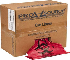 PRO-SOURCE - 45 Gal Capacity, Red, Hazardous Waste Bag - 1.3 mil Thick x 40" Wide x 47" High, Roll - Strong Tooling