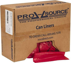 PRO-SOURCE - 32 Gal Capacity, Red, Hazardous Waste Bag - 1.3 mil Thick x 30" Wide x 43" High, Roll - Strong Tooling