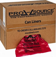 PRO-SOURCE - 10 Gal Capacity, Red, Hazardous Waste Bag - 1.3 mil Thick x 24" Wide x 24" High, Roll - Strong Tooling