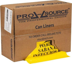 PRO-SOURCE - 45 Gal Capacity, Yellow, Hazardous Waste Bag - 1.3 mil Thick x 40" Wide x 47" High, Roll - Strong Tooling