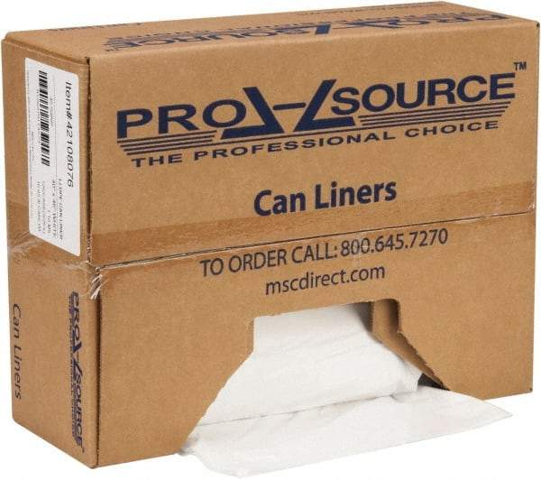 PRO-SOURCE - 1.1 mil Thick, Heavy-Duty Trash Bags - Hexene Resins, Roll Dispenser, 40" Wide x 46" High, White - Strong Tooling