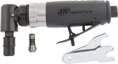 Ingersoll-Rand - 1/4" Collet, Angle Handle, Straight Air Die Grinder - 20,000 RPM, Rear Exhaust, 23 CFM, 0.33 hp, 1/4" Inlet - Strong Tooling