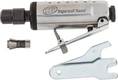 Ingersoll-Rand - 1/4" Collet, Straight Handle, Angle Air Die Grinder - 28,000 RPM, Front Exhaust, 24 CFM, 0.25 hp, 1/4" Inlet - Strong Tooling