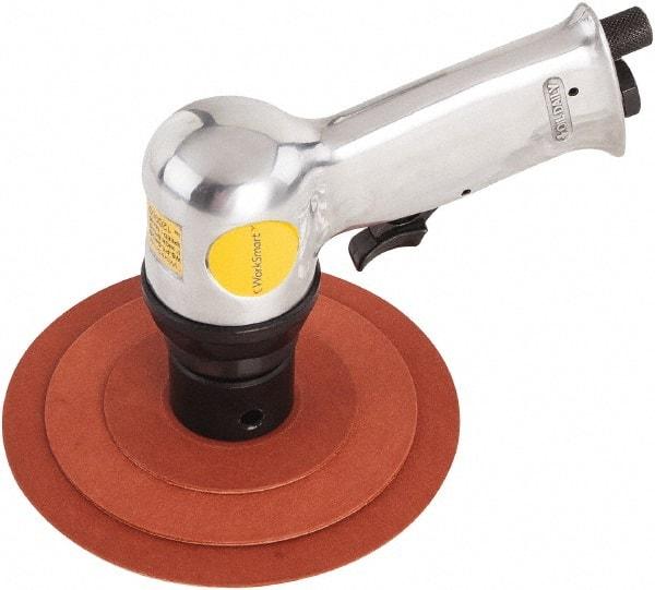 Value Collection - 16,000 OPM, 4 CFM Air Consumption, 90 psi Air Pressure, Palm Air Orbital Sander - Round Pad, 1/4 NPT Inlet - Strong Tooling