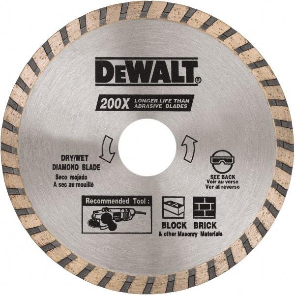 DeWALT - 4-1/2" Diam, 5/8 & 7/8" Arbor Hole Diam, Wet & Dry Cut Saw Blade - Diamond Matrix, Standard Round Arbor - Strong Tooling