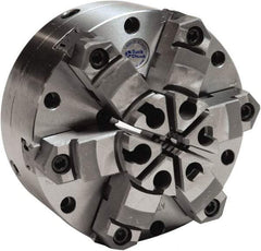 Buck Chuck Company - 6 Jaws, 8" Diam, Self Centering Manual Lathe Chuck - Plain Back Mount Spindle, Adjustable, Reversible, 1,600 Max RPM, 2-19/64" Through Hole Diam, Cast Iron - Strong Tooling