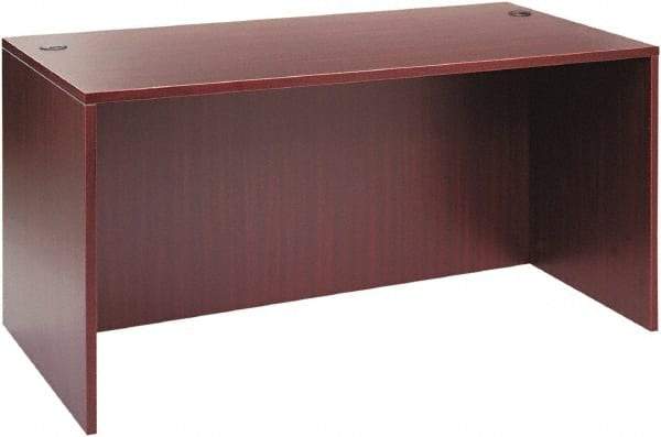 ALERA - Woodgrain Laminate Desk Shell - 59-1/8" Wide x 29-1/2" Deep x 29-5/8" High, Mahogany - Strong Tooling