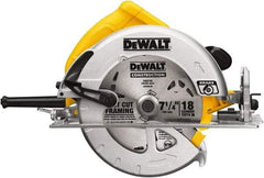 DeWALT - 15 Amps, 7-1/4" Blade Diam, 5,200 RPM, Electric Circular Saw - 120 Volts, 5/8" Arbor Hole, Right Blade - Strong Tooling