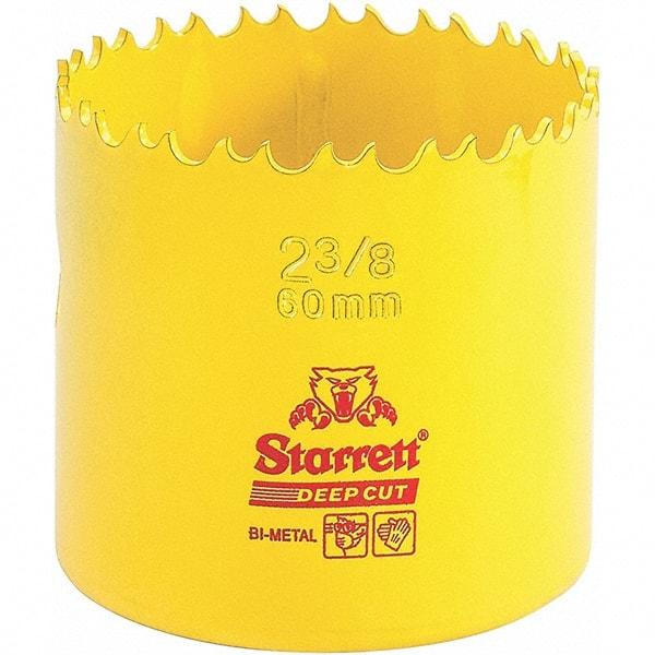 Starrett - 2-3/8" Diam, 2" Cutting Depth, Hole Saw - Steel Saw, Toothed Edge - Strong Tooling