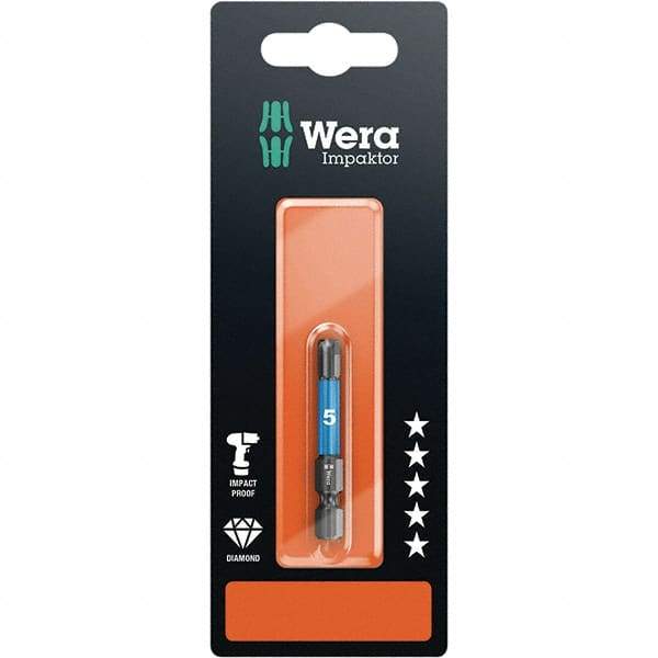 Wera - 5mm Hex Screwdriver Bit - 1/4" Drive, 50mm OAL - Strong Tooling