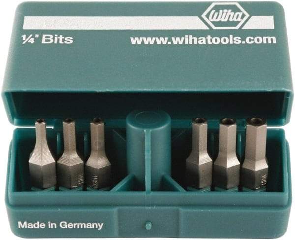 Wiha - 10 Piece, 1/4" Drive Screwdriver Tamperproof Bit Set - 3/32 to 3/16" Hex - Strong Tooling