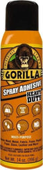 Gorilla Glue - 14 oz Aerosol Clear Spray Adhesive - High Tack, 131°F Heat Resistance, High Strength Bond, Flammable - Strong Tooling