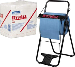 WypAll - X80 1/4 Fold Shop Towel/Industrial Wipes - Poly Pack, 12-1/2" x 12-1/2" Sheet Size, White - Strong Tooling