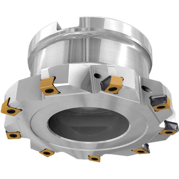 Indexable Square-Shoulder Face Mill:  HTF D4.0081.50RLN10,  4'' Cut Dia,  1.5000″ Arbor Hole Dia,  0.0160″ Max Cutting Depth Uses  8,  HTP LN Inserts,  No,  Series  HTF