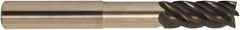 Accupro - 1/2", 5 Flute, Single End, Solid Carbide, 0.03" Corner Radius End Mill - 6" OAL, 38° Helix, Right Hand Flute, 5/8" LOC, Right Hand Cut, 3-3/8" Extended Reach - Strong Tooling